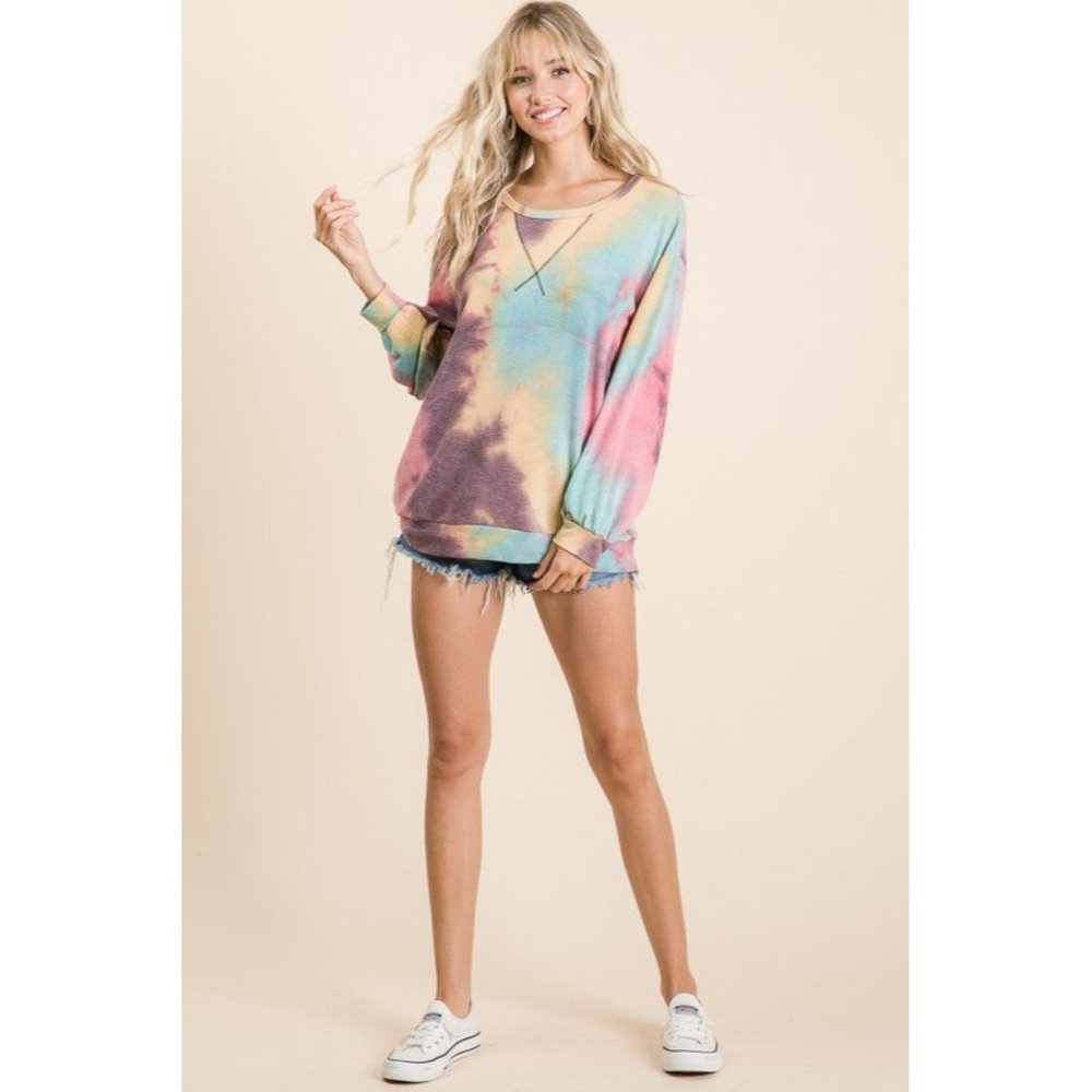 BiBi Tie Dye Pullover Top - Picture 2 of 7